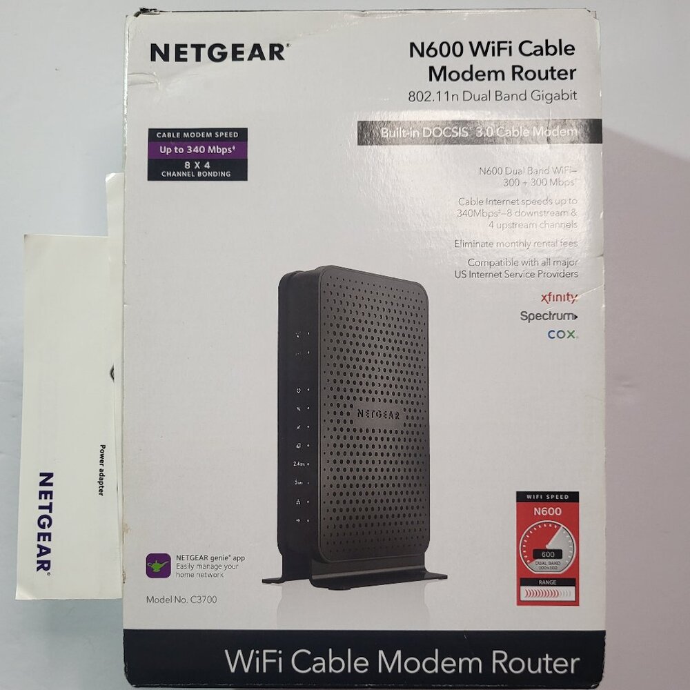 Netgear N600 WiFi Cable Modem Router 802.